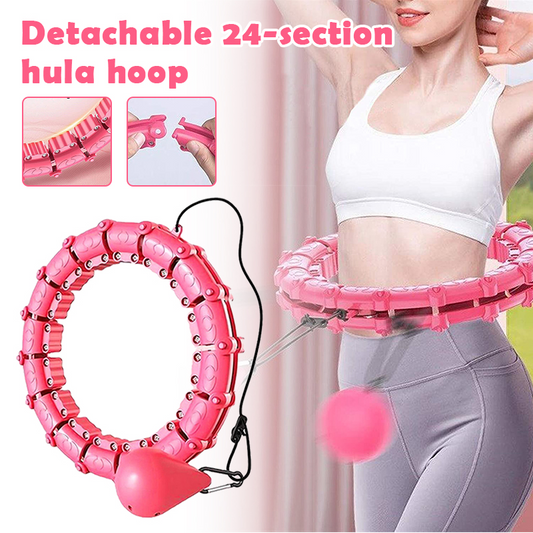 Smart Weighted For Adults Weight Loss, Weighted Fitness Hoops For Weight Loss Equipment, Infinity Hoop Plus Size Detachable 24 Knots, Abdomen Fitness