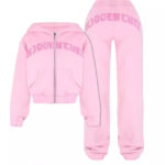 Women’s INS Letter Sports Set - Cropped Zip Hoodie