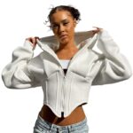 Women’s Y2K Zip-Up Hoodie - Slim-Fit Corset Style