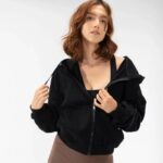 Women’s Zip-Up Sports Hoodie - Loose Fit Casual Solid Jacket